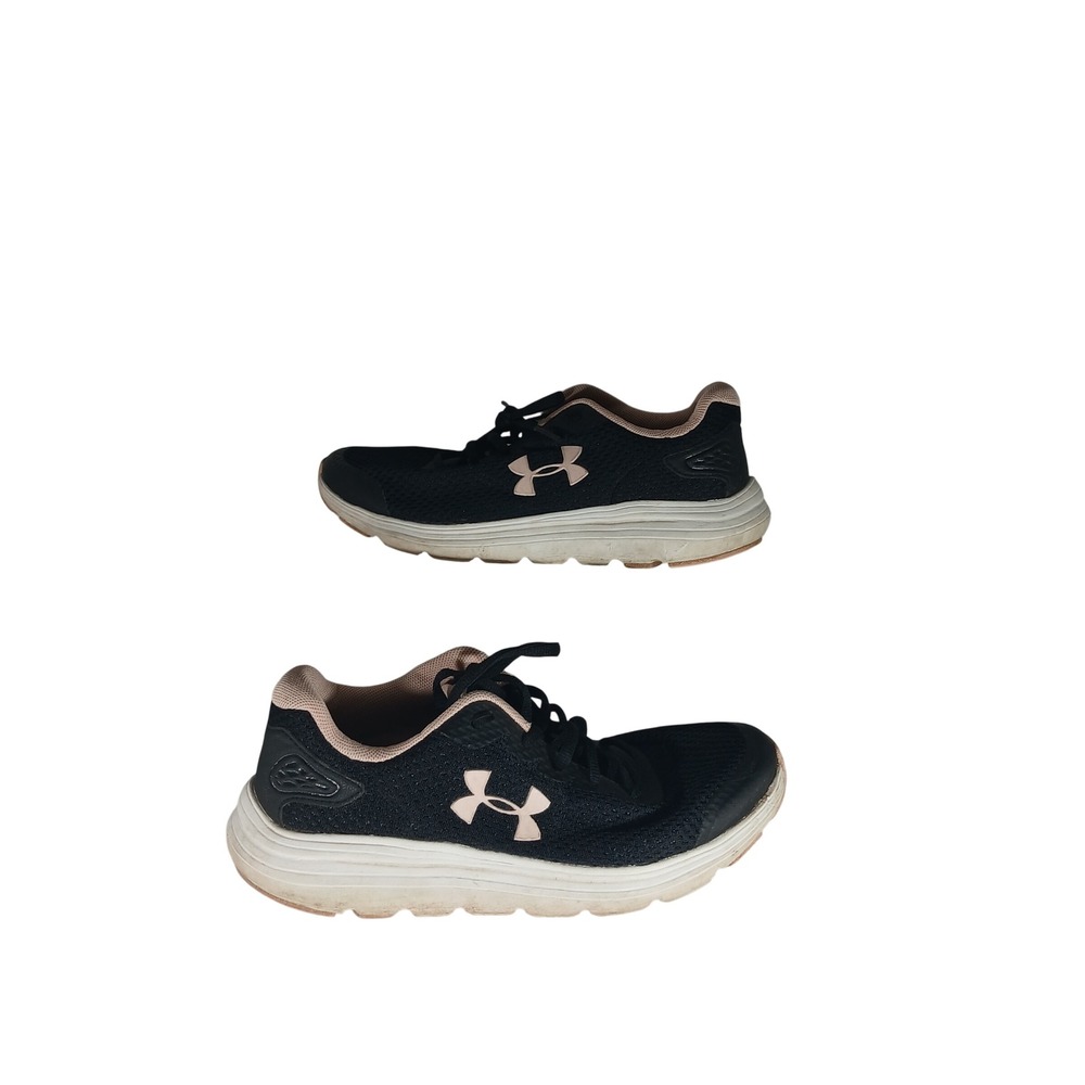 Under Armour Surge 2 Running Shoes 7 Black Pink Athletic Training 3022605-004‎